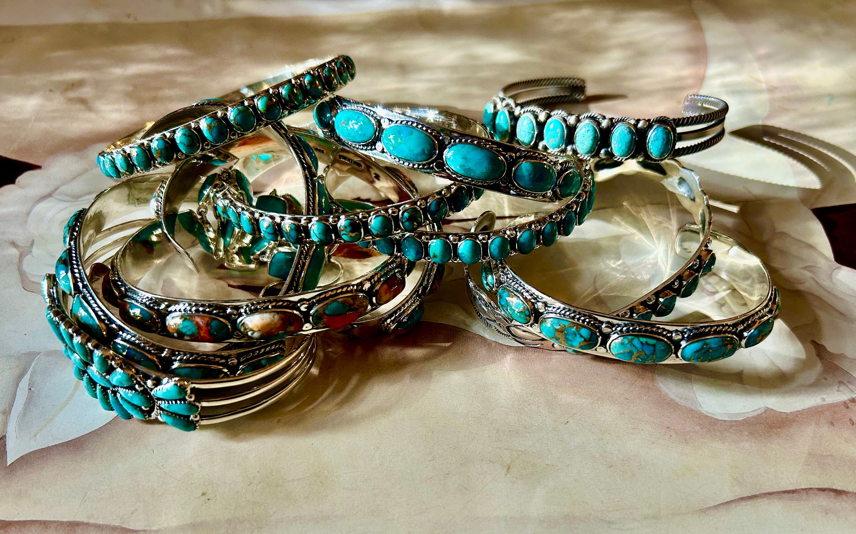 Genuine Turquoise Copper Matrix Bangle Bracelet Sterling Silver Turquoise  All Around Bangle Southwestern Style Bracelet Rare Find - Etsy