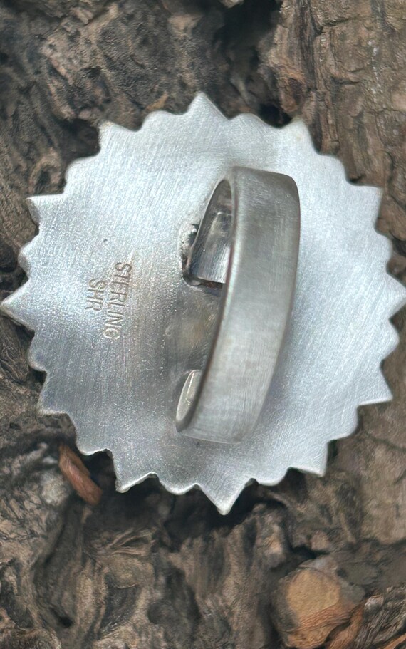 Handmade Royston Turquoise Statement Ring:  Sterl… - image 5