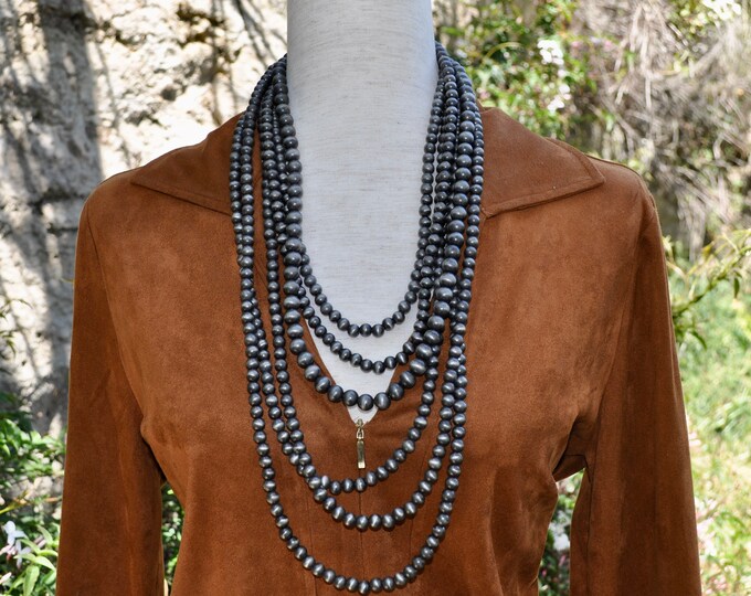 Navajo Style Pearl Necklace and Matching Earrings Multi Strand Etsy