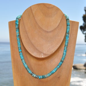Genuine Turquoise Beaded Necklace: Boho Beach Surfer Style