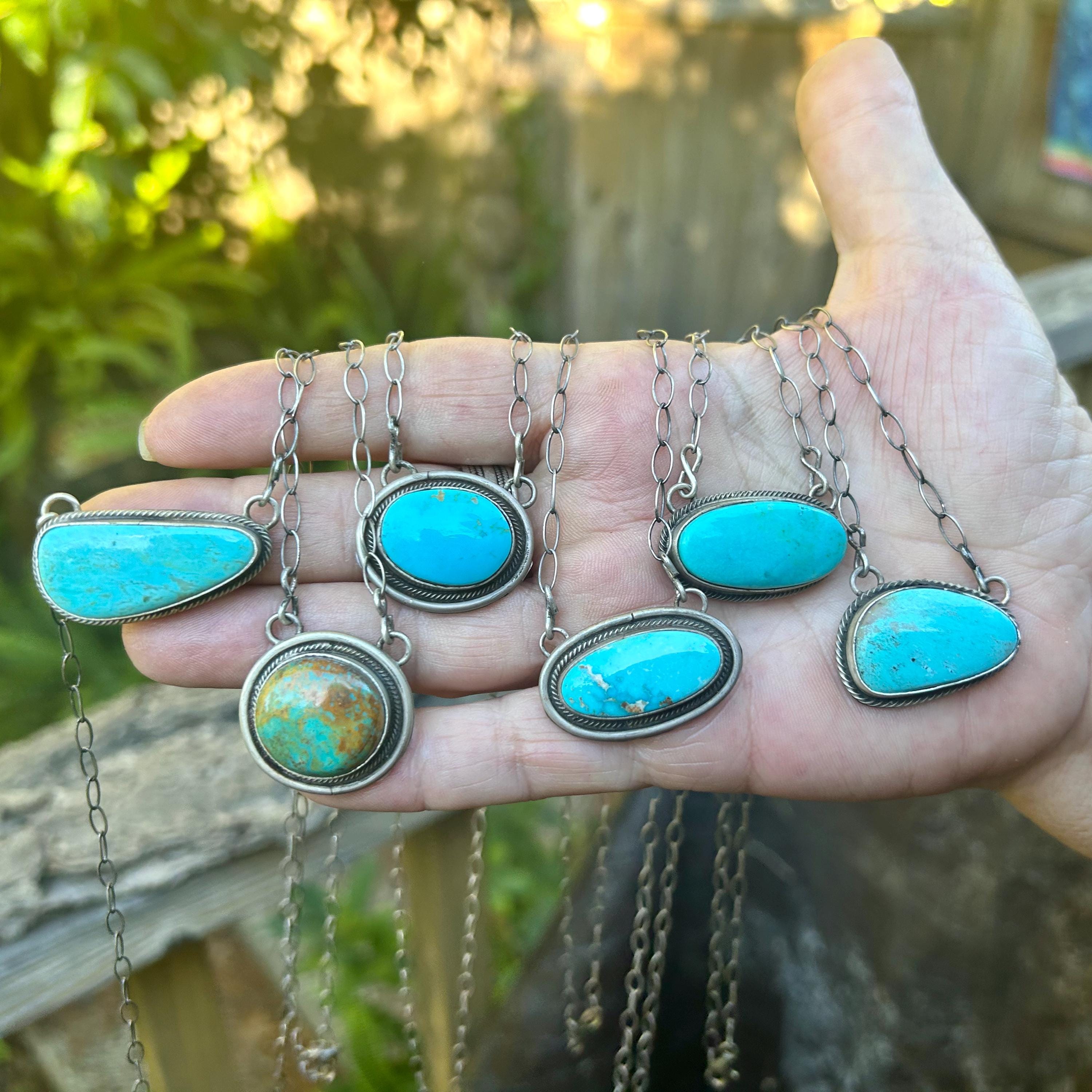 アクセサリー NAVAJO Silver Turquoise Necklace 925 s-l400.jpg