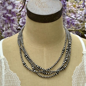 Handmade Sterling Silver Navajo Pearl Necklace Southwestern Artisan Crafted