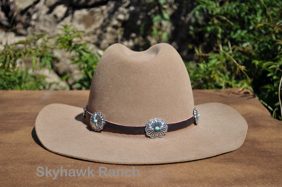 M&F Western Leather & Bone Beaded Hat Band | Pinto Ranch Tan