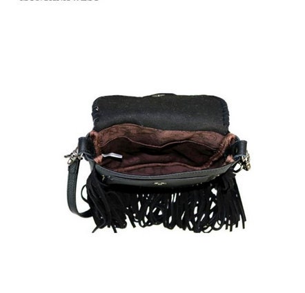 Western Leather Tooled Fringe Crossbody Bag Purse Handbag 100% -  UK
