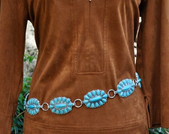 Western Turquoise Concho Belt Western Concho Belt S/M and L/XL Western Belt