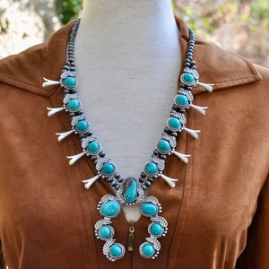 Squash Blossom Turquoise Necklace