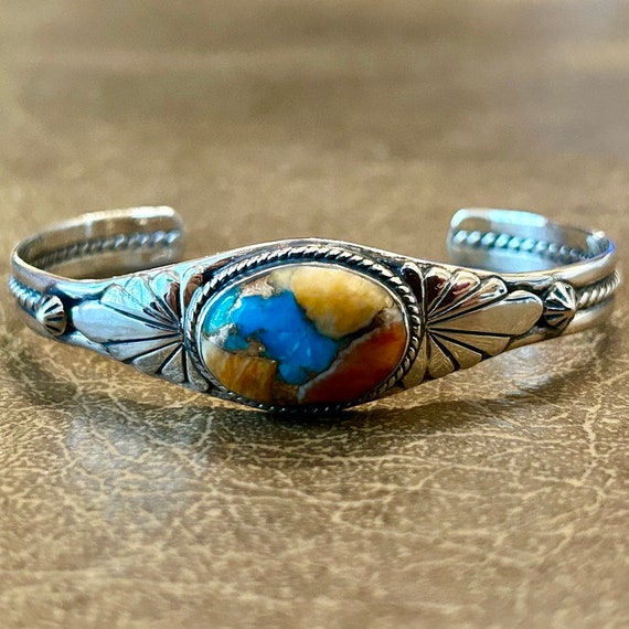 Genuine Turquoise Spiny Oyster Bracelet Turquoise and Spiny Oyster