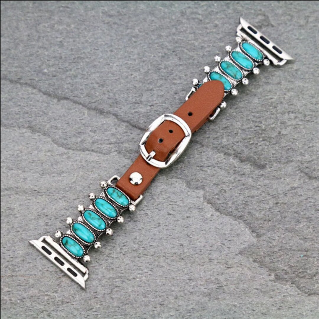 Western Style Apple Watch Leather Band 42mm/44mm Genuine Etsy