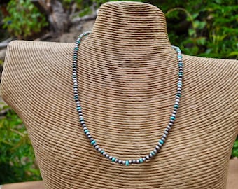Genuine Turquoise and Western Pearl Choker Necklace Natural Turquoise Necklace Beaded Necklace