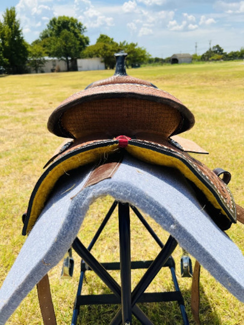 Adult Western Horse Barrel Saddle Floral Tooled Leather Etsy