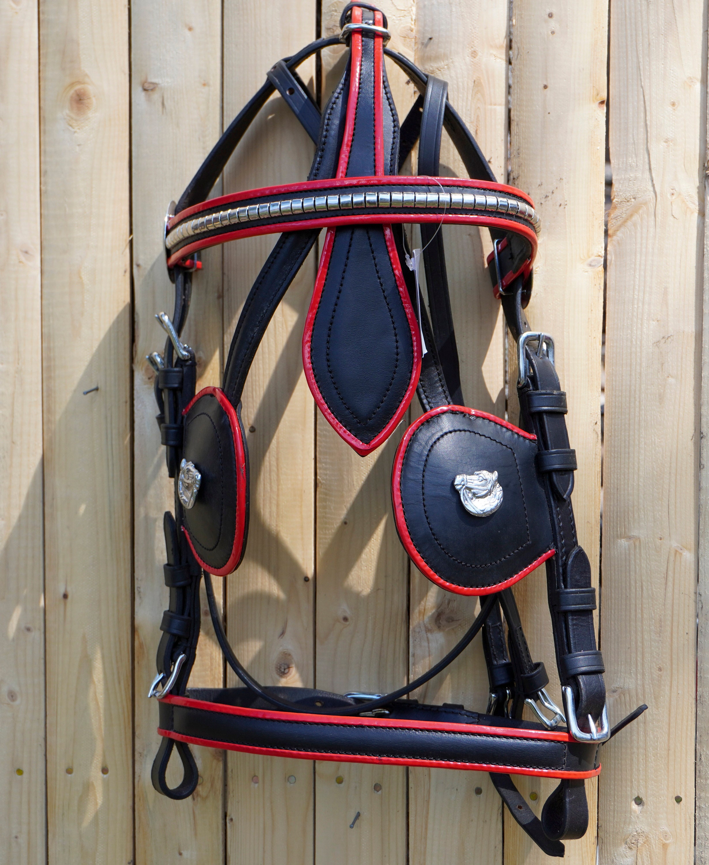 Full Size Leather Horse Driving Harness With Red Trim Etsy