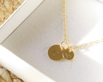 Initial Necklace Gold, Personalized necklace, Hand Stamped Necklace, Letter Necklace, New Mom Gift Jewelry, Delicate Initial Necklace, Bride