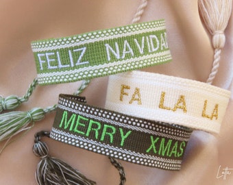 Pulsera Personalizada Navidad, Pulsera con Nombre, Joyas Personalizadas, Pulsera Boho, Regalo para Mujer, Regalo Personalizado Navidad