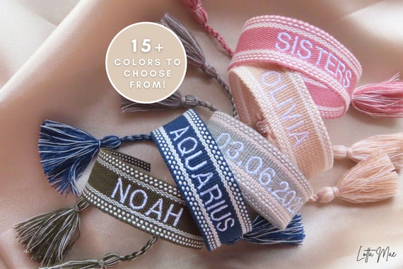 Personalized on sale woven bracelets