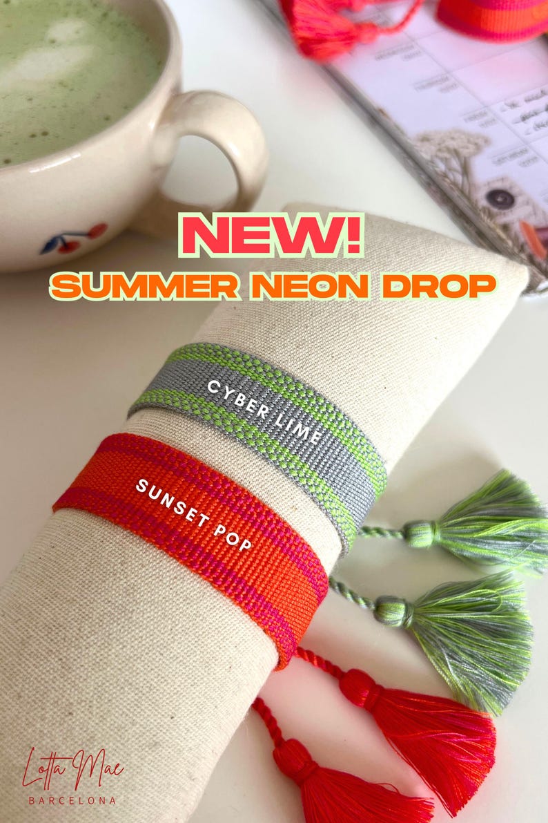 Personalized Embroidered Bracelet, Woven Bracelets, Gift for Women, Personalized Jewelry, Bohemian Bracelet, Valentines Gift, Embroidered image 2