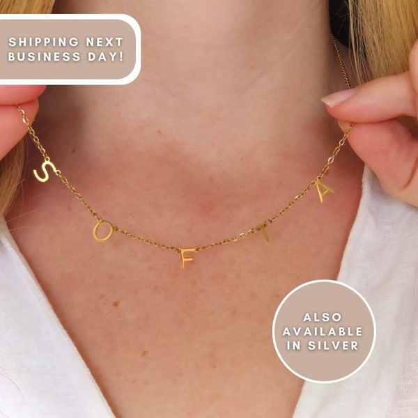 Personalisierte Namenskette Gold - Minimalistische Kette Silber - Valentinstag geschenk - Personalisiertes Geschenk für Frauen - Edelstahl