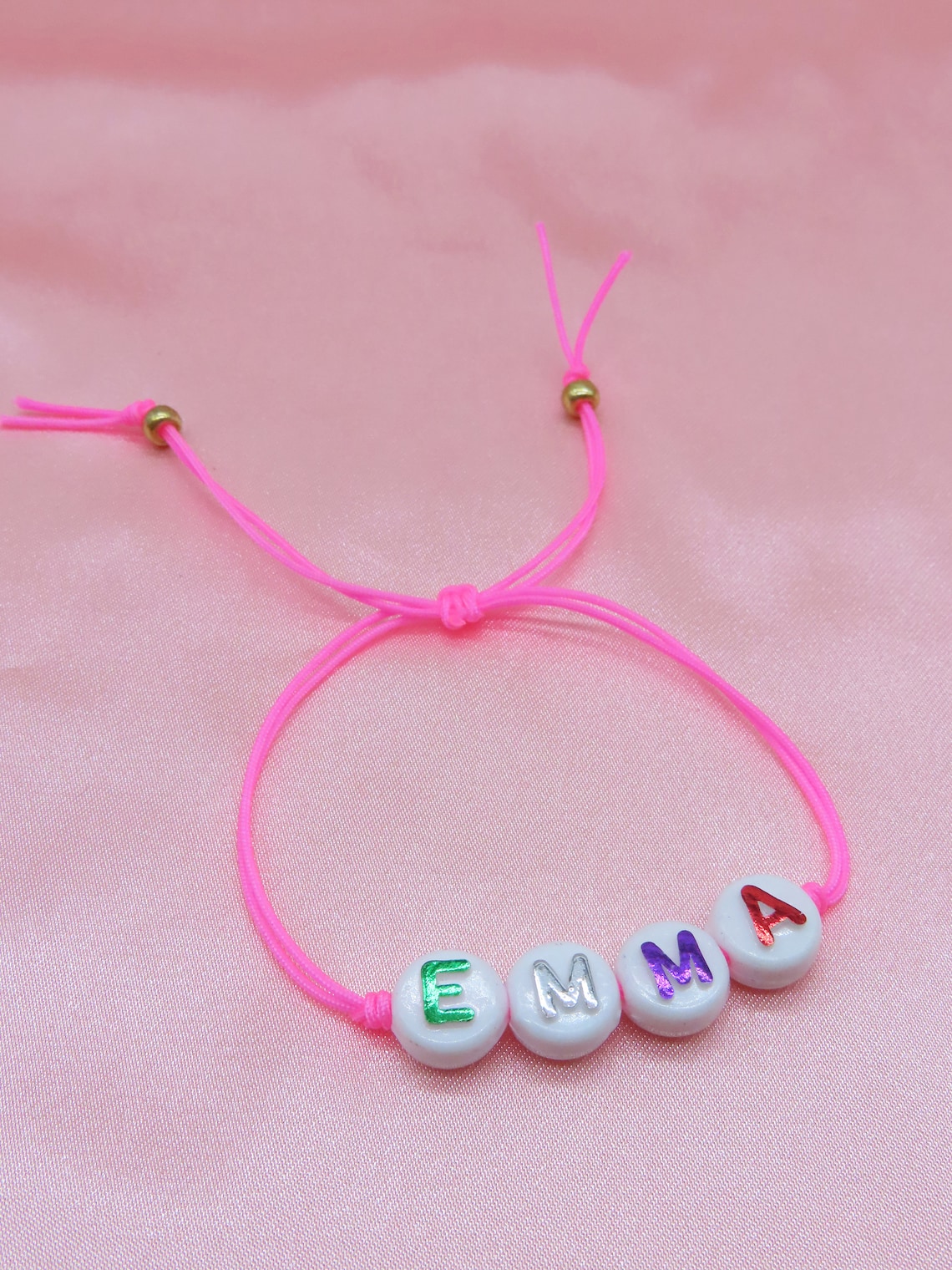 Personalized letter bead bracelet Colorful name bracelet Etsy