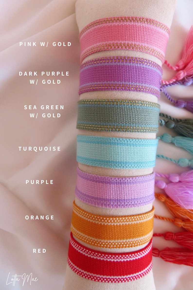 personalized bohemian bracelets embroidered with your desired text
