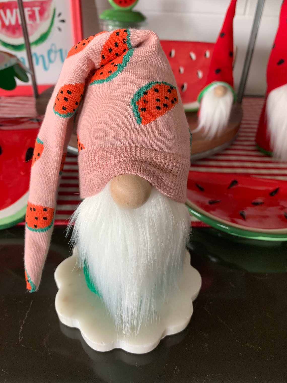 Watermelon Gnome Fruit Gnome Summer Gnome Garden Gnome | Etsy