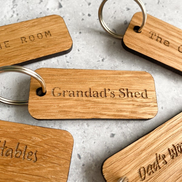 Personalised Keyring, Housewarming Gift, Wooden Keychain, Hotel Keychain, Personalised Gift, Engraved Keychain, Airbnb, Home, Shed, Car,