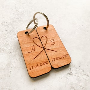 New Home Keyrings, New Home Gift Wood, Matching Couples House Warming Gift, Moving Gift, House Keychain, Home Owner Gift, First Home Key