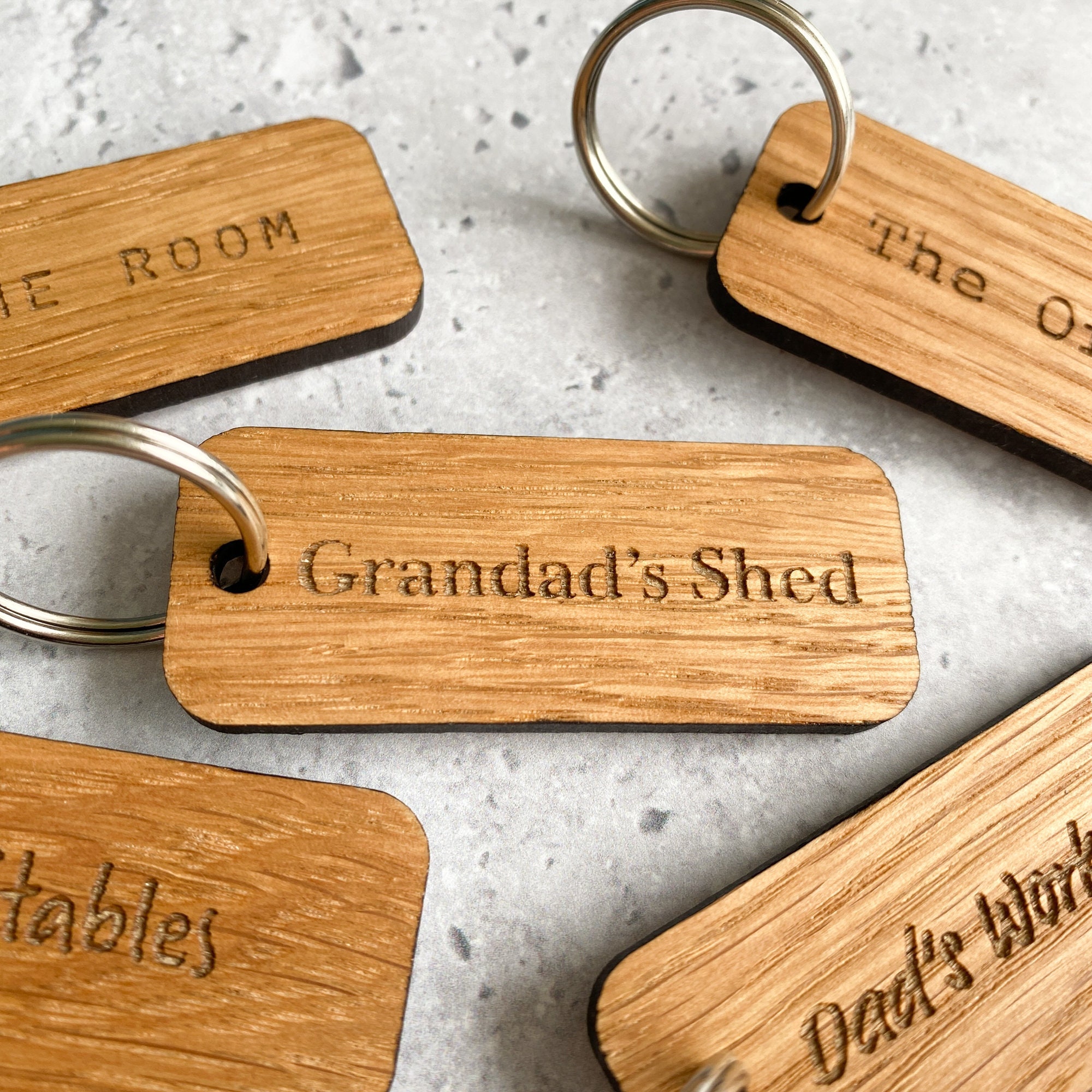 Personalised Keyring Custom Keyrings Tags Wooden Keychain Etsy