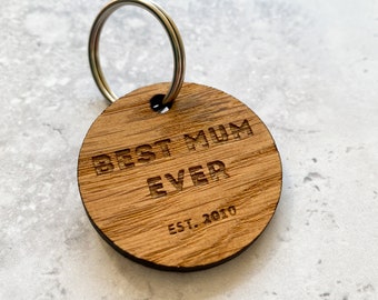 Best Mum Ever Keyring, Mothers Day Gift From Kids, New Mum Gift From Bump, Mum To Be Gift, Mummy Gifts, Mum Keyring, Mummy Keyring Oak