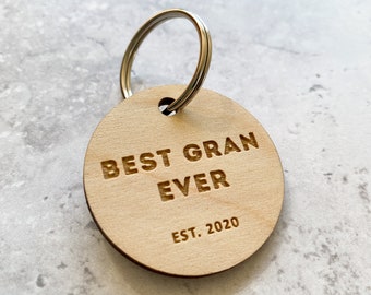 Best Gran Ever Keyring, Mothers Day Gift From Kids, New Gran Gift From Bump, Gran To Be Gift, Grandma Gifts, Gran Keychain Birch Ply