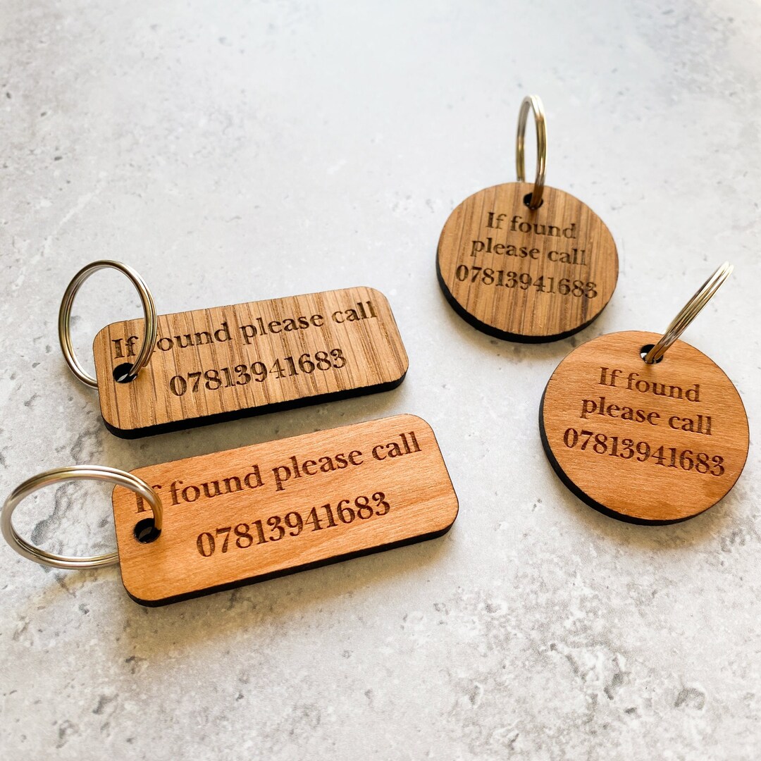 If Found Please Call Keyrings, Personalised Dog Tag, Luggage Tag