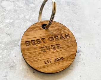 Best Gran Ever Keyring, Mothers Day Gift From Kids, New Gran Gift From Bump, Gran To Be Gift, Grandma Gifts, Gran Keyring, Gran Keychain Oak