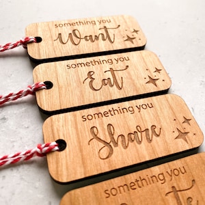 Something You Custom Gift Tags, Christmas Gift Tags, Want Need Wear Read, Holiday Gift Tag, Stocking Tags, Christmas Labels, Xmas Tags