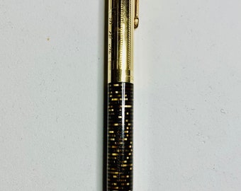 Vintage Parker 14k gold filled Vacumatic Mechanical Pencil with Brown Pearl with Gold Filled 14kt Wavy Lines Cap Rare Model