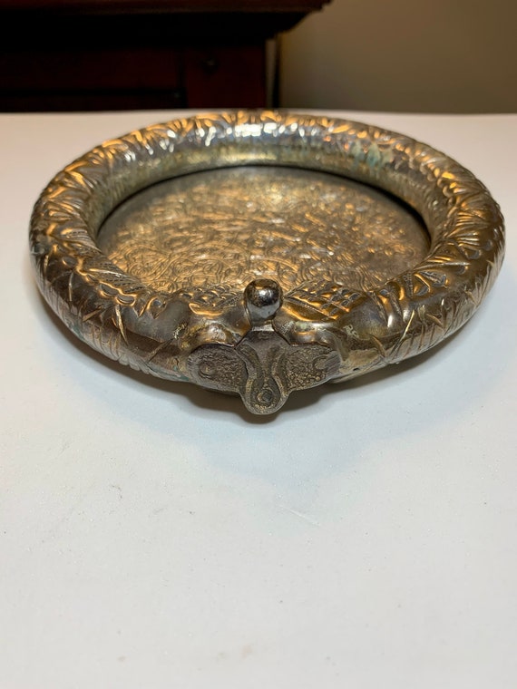 Vintage Eqyptian Silver Jewelry Tray Unique Cairo… - image 3
