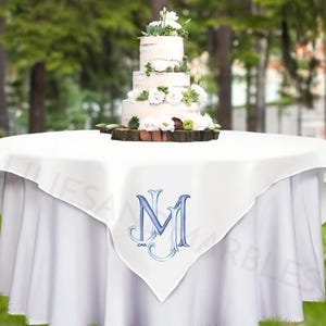 Custom Wedding Monogram | Watercolor Crest Sweetheart Tablecloth | Dessert Tablecloth |Tablecloth With Crest|Personalized Dessert Tablecloth