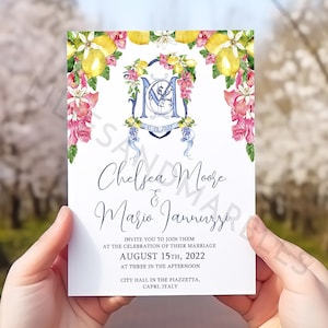Custom Wedding Crest Invitation Custom Crest Wedding Crest Wedding Logo Personalized Wedding Crest Watercolor Crest Watercolor Stationery
