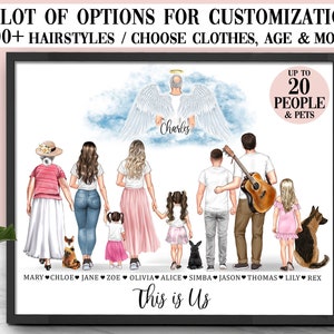 Custom Memorial Grandfather Print Personalized Family Memorial Print Family Portrait Personalized Memorial Print In Heaven Grandpa Memorial