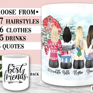 Personalized GROUP Best Friends Mug Custom Best Friends Mug Personalized Best Friends Mug Best Friend Gift Custom Best Friends Mug Group