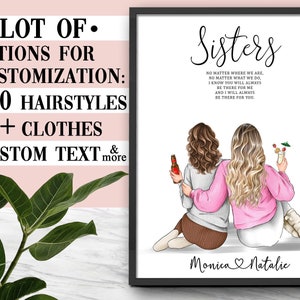 Custom Sisters Print Personalized Sisters Print Custom Sisters Gift For Sister Gift Personalized Sister Gift From Sister Birthday Gift