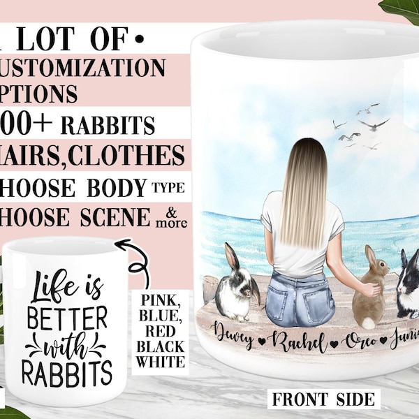 Personalised Rabbit Mom Mug, Personalised Rabbit Mug, Custom Rabbit Mug, Custom Bunny Mug, Rabbit Mom Mug, Gift For Rabbit Mom,Bunny Mom Mug