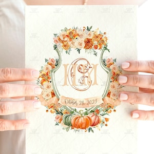 Custom Wedding Crest Fall Crest Custom Crest Wedding Crest Wedding Logo Personalized Wedding Crest Watercolor Crest Wedding Stationery