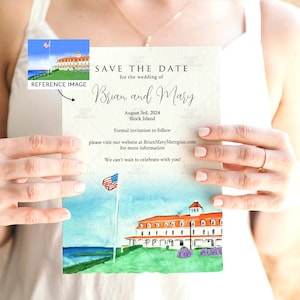 Wedding Venue Save The Date Custom Watercolor Save The Date Venue Illustration Watercolor Wedding Venue Illustration Save The Date