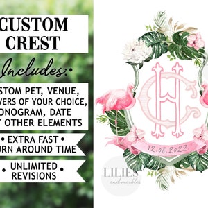 Custom Wedding Crest Custom Crest Wedding Crest Wedding Logo Personalized Wedding Crest Watercolor Crest Watercolor Wedding Stationery