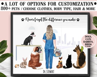 Custom Veterinarian Print Custom Vet Print Veterinary Graduation Vet Tech Gift Vet Tech Print Veterinary Print Custom Graduation Print