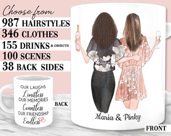 Custom Bestie Mug, Unbiological Sister Gift