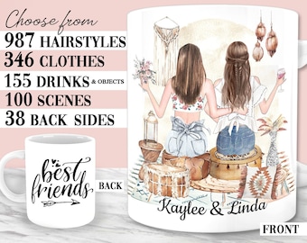 Custom Best Friends Mug: Personalized Soul Sisters Gift