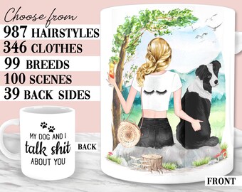 Custom Pet Mug: Personalized Dog Portrait, Dog Mom Gift
