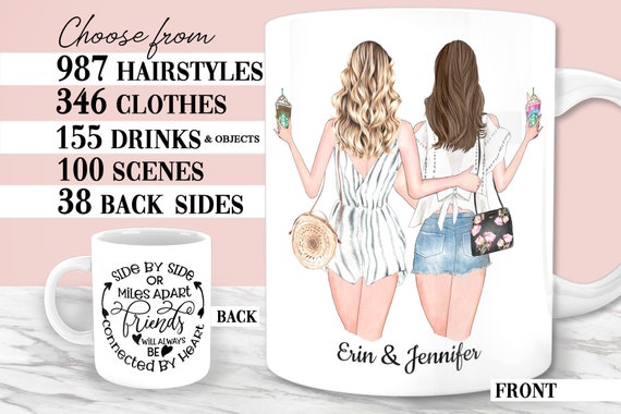 Personalized Best Friend Travel Mug For Women With Handle /& Lid Stainless Steel Soul Sisters