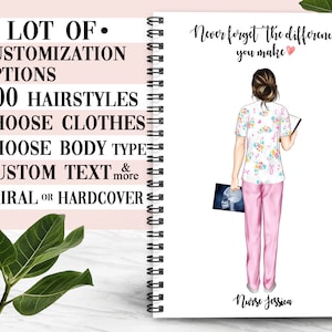 Custom Nurse Notebook, Personalized Nurse Notebook, Notebook Journal, Nurse Gifts, Personalized Nurse Graduation Gift, Custom Nurse Planner