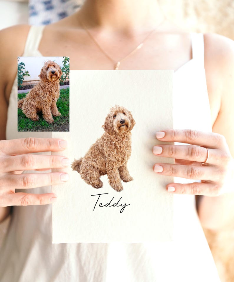 Custom Pet Portrait From Photo, Custom Pet Portrait Gift, Dog Portrait, Custom Pet Memorial Art, Custom Pet Portrait Painting, Dog Portrait Bild 4
