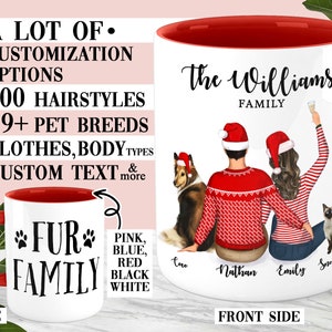 Custom Fur Family Mug Family Pet Mug Pet Mug Art Personalized Pet Mug Dog Mug Pet Portrait Dog Family Mug Couple Dog Mug